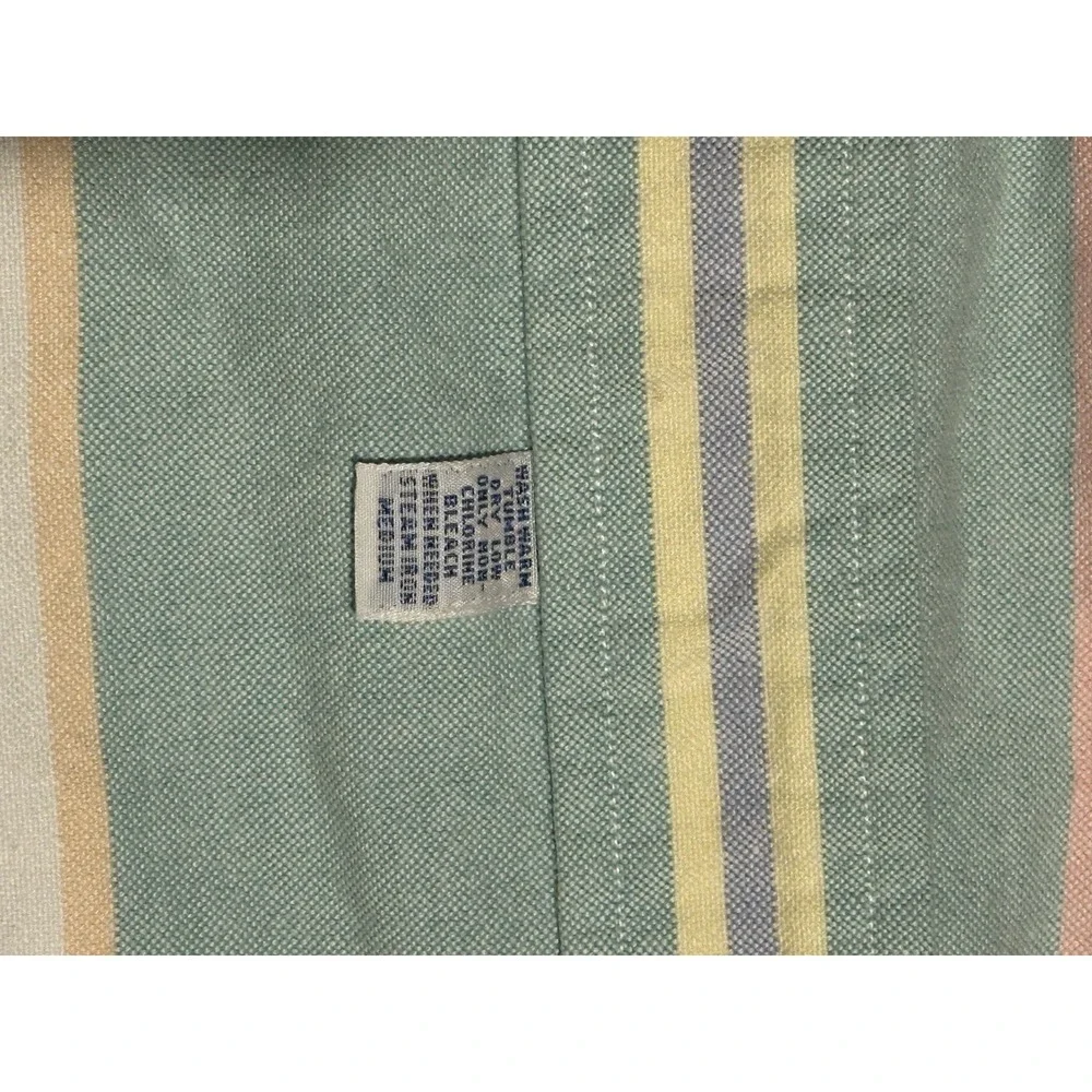 Polo Ralph Lauren Men's L Multicolor Preppy Button Flesh Striped Dress Shirt EUC